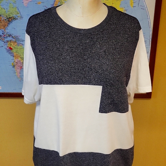 Bluenotes Large t-shirt SHORT SLEEVE for men, White & Grey, 1 front chest pocket - Picture 2 of 10